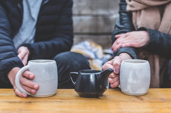 people drinking coffee together