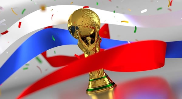 Trophy similar to football World Cup Russia 2018 trophy