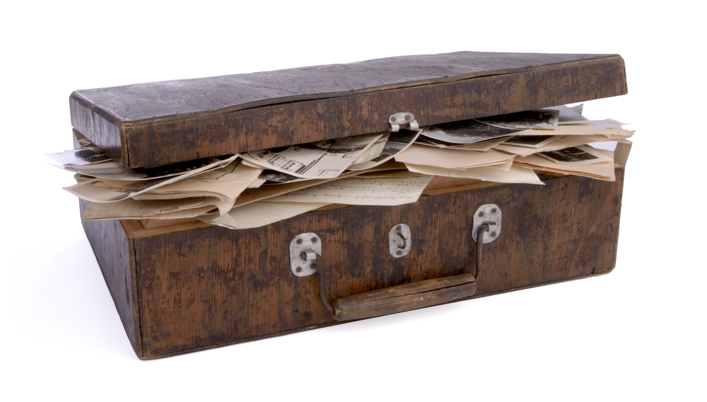 Suitcase filled with old letters