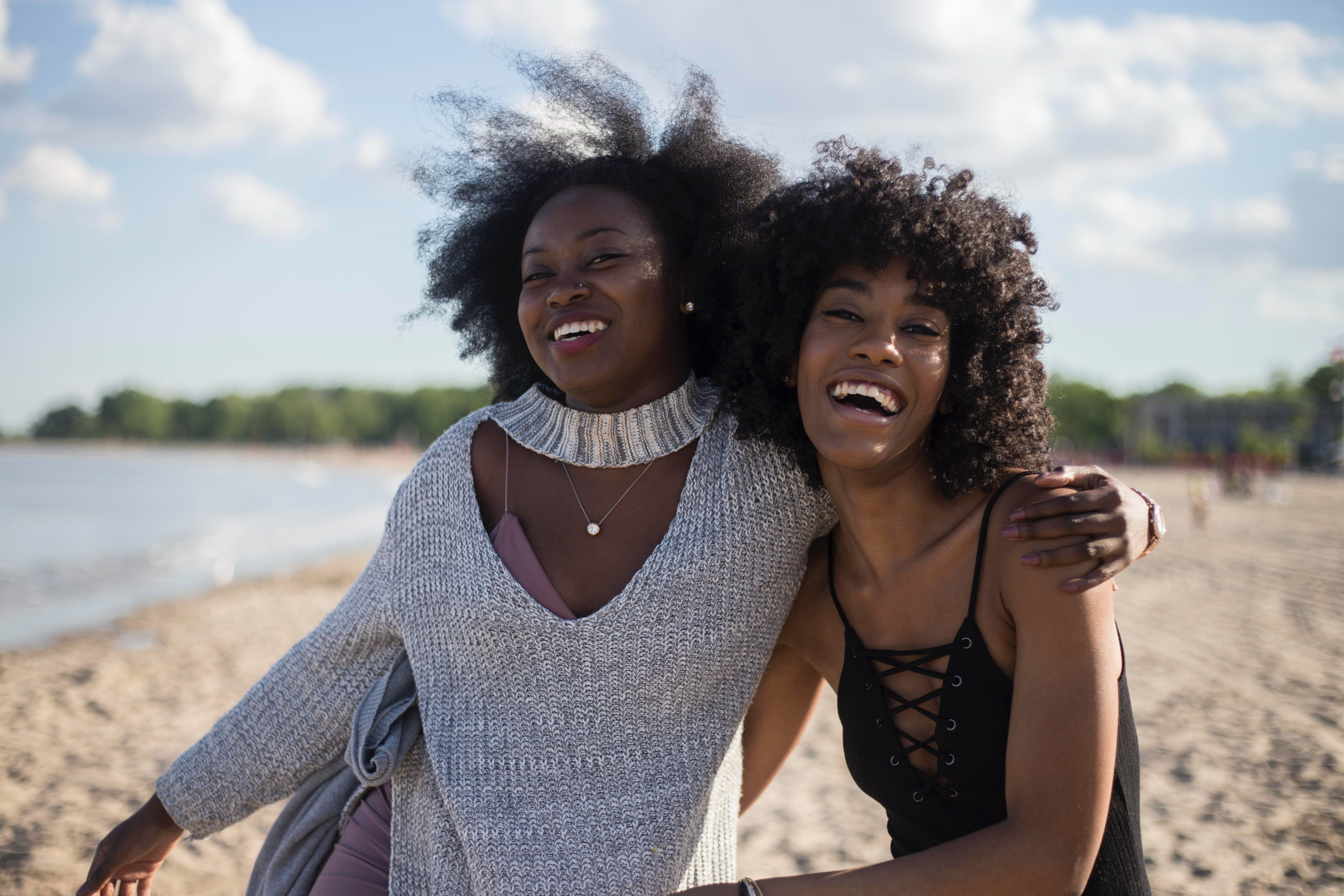 two women on a beach